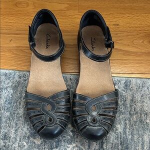 Clarks Wendy Mary Jane Leather Sandals